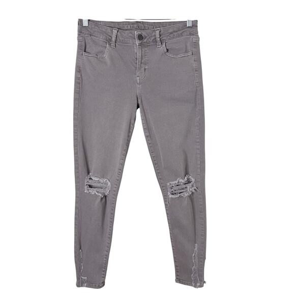 American Eagle Outfitters Denim - American Eagle Women Jegging Jeans 10 Taupe Distressed Next Level Stretch Skinny